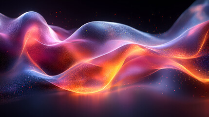 Fototapeta premium A Iridescent Hologram Texture And Chrome Foil wave 