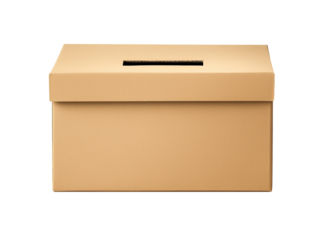 Brown ballet  box isolated on transparent background, voting ballot box isolated on transparent or white background