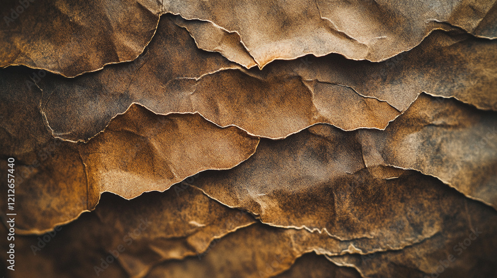 Poster textured layers of crumpled paper create an intriguing natural composition