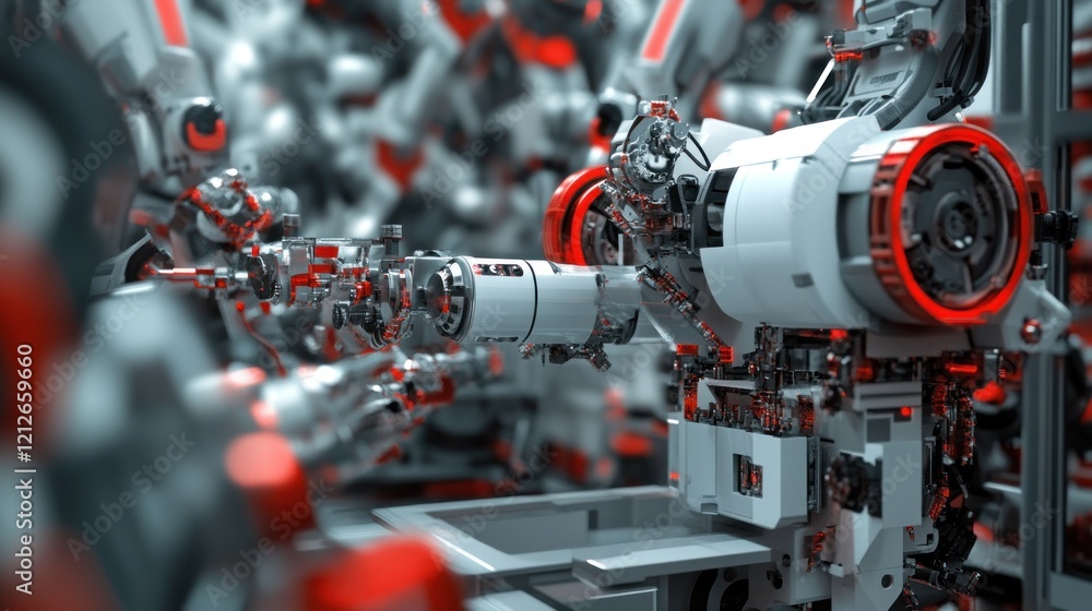 Poster Advanced robotic machinery performs precise automated manufacturing tasks