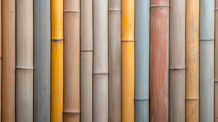 Collection of Painted Bamboo Poles