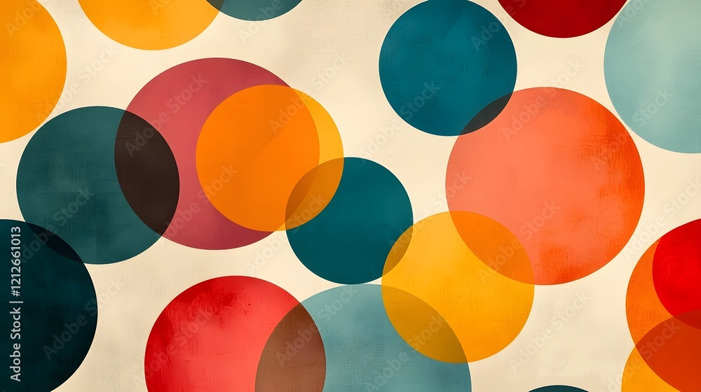 Aufkleber overlapping circular gradients forming a vibrant abstract design