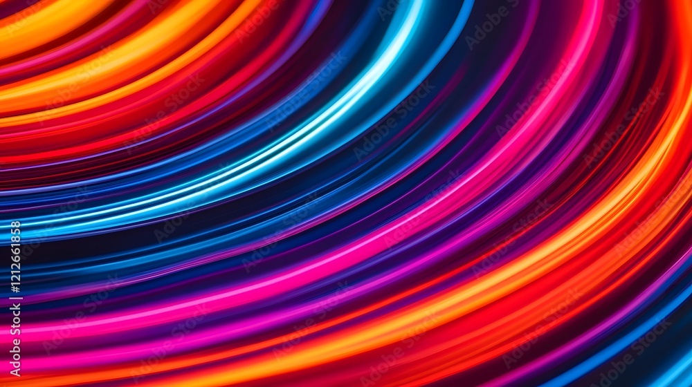 Poster layered neon patterns in striking abstract design