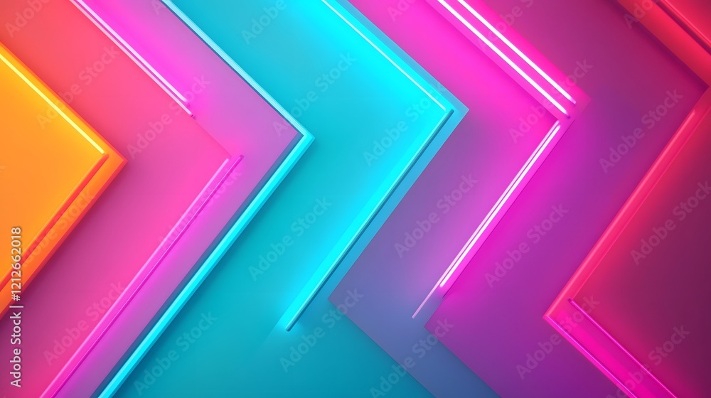 Poster layered neon patterns in bold abstract composition