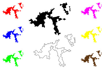 Pindamonhangaba city (Federative Republic of Brazil, Sao Paulo state) map vector illustration, scribble sketch Pindamonhangaba map