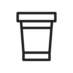 Plastic cups, glass, coffee cup, mugs outline icons, minimalist vector illustration, simple concept, Isolated on white background