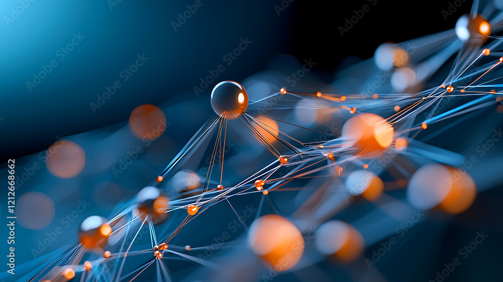 Poster illuminating global business connections through advanced communication techniques in a digital envi