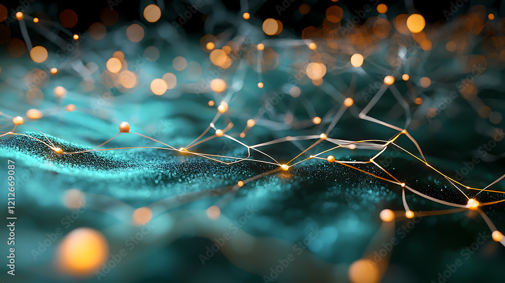 Poster illuminating global business collaboration pathway virtual environment digital art abstract design a