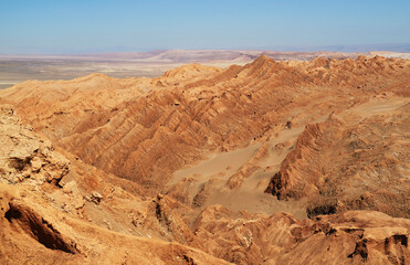 Stunning Aerial View of Valle de la Luna or The Moon Valley in the Afternoon, Atacama Desert, Antofagasta Region, Northern Chile, South America