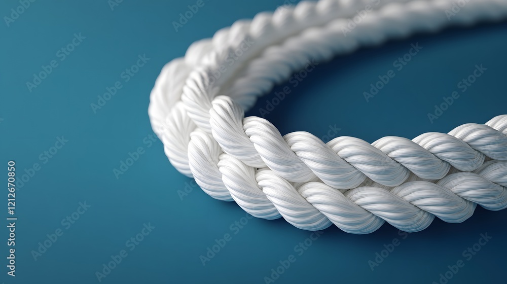 Poster elegant nautical rope loop in minimalist 3d