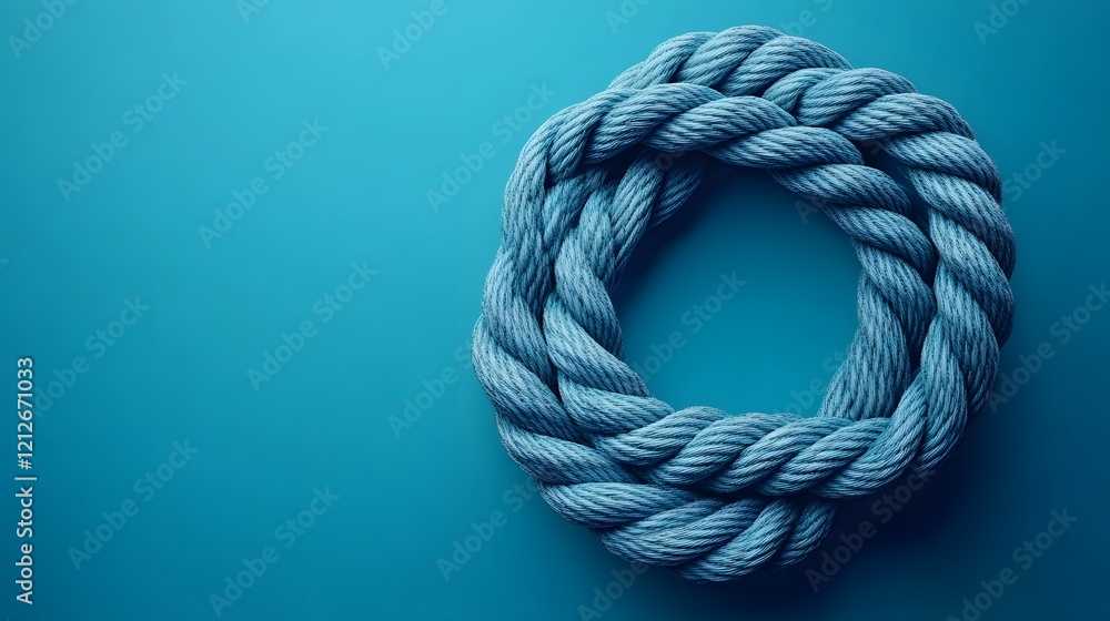 Poster elegant nautical rope loop - minimalist 3d of intertwined twisted cord