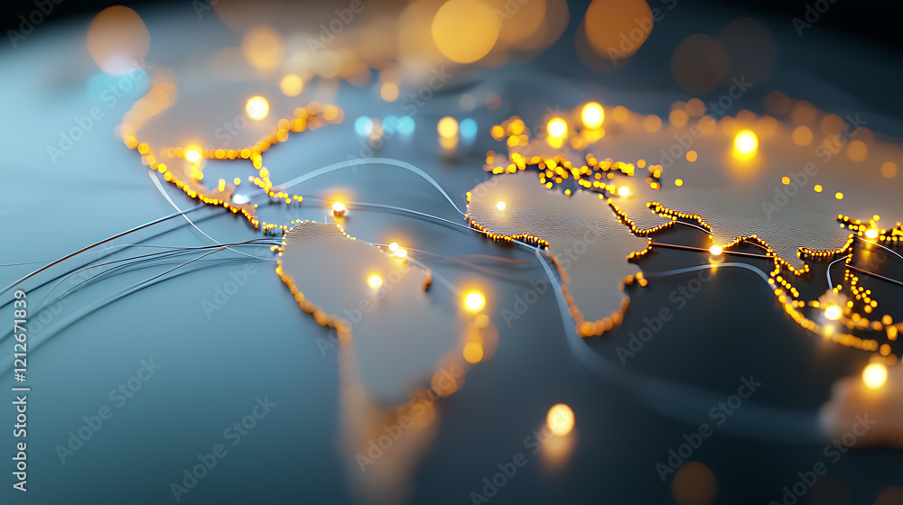 Poster global connectivity visualization worldwide digital graphic illuminated nodes abstract environment h