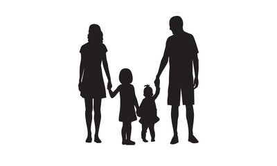 family silhouette vector