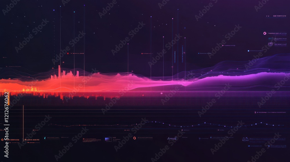 Poster Abstract Data Visualization Showing Dynamic Financial Trends