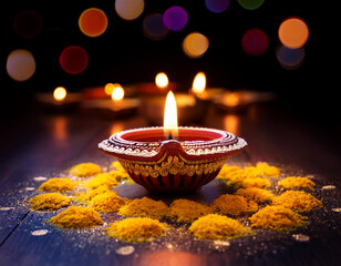 Diwal most important festival of hindu culture know for festivale of light.Earthen diya made in traditional method with clay .Made in India 