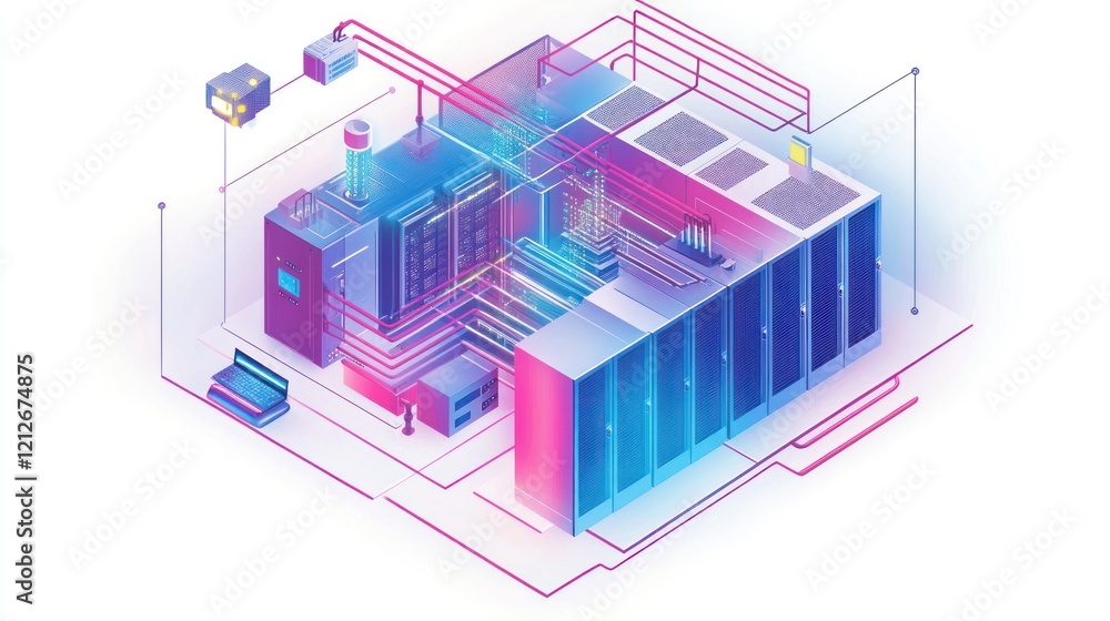 Aufkleber Modern Data Center Network Infrastructure Visualization