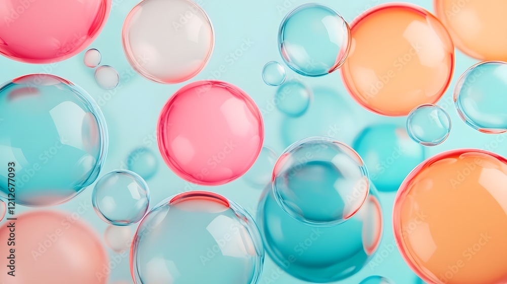 Aufkleber overlapping transparent spheres in a colorful and modern graphic display