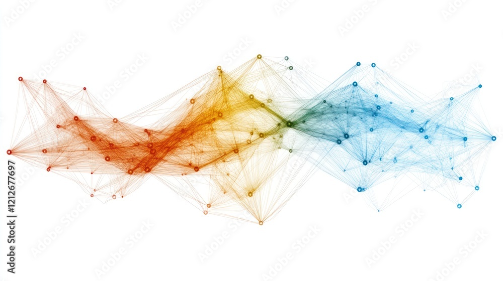 Poster Abstract Network Data Visualization Colorful Nodes