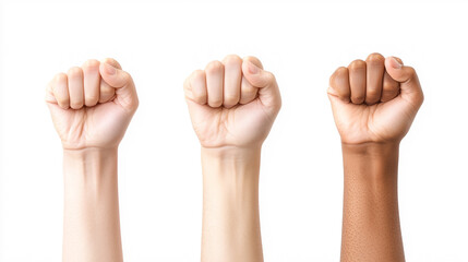 Three Fists of Varying Skin Tones