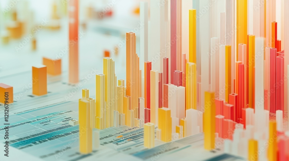 Aufkleber abstract colorful data visualization cityscape