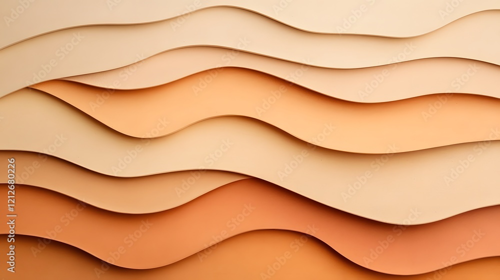 Poster soft layered waves against minimal background abstract art composition