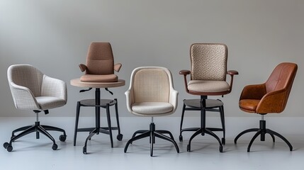 A clean arrangement of modern office chair rentals styled with ergonomic designs. picture