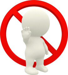 Round head 3D villain transparent background