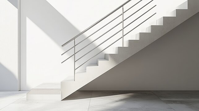 A clean branding flyer for modern stair rail installation services styled on a neutral background. picture