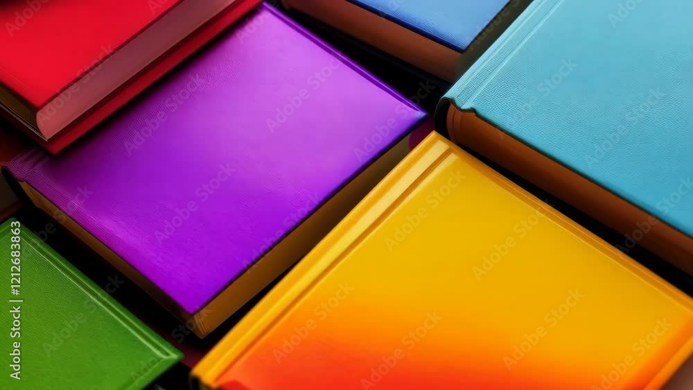 Aufkleber vibrant colorful boxes arranged in geometric pattern creating dynamic visual shift