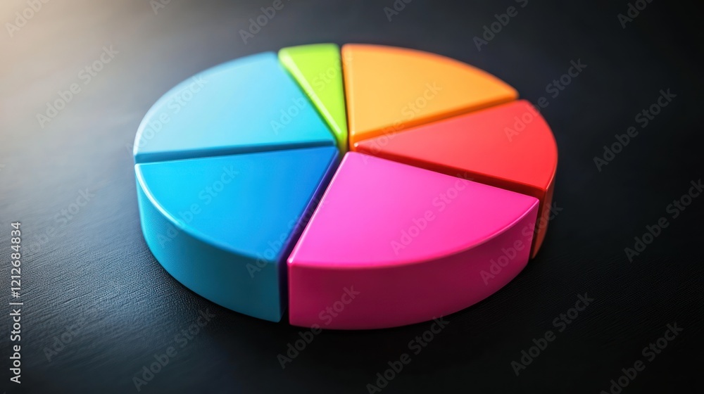Poster Colorful Three Dimensional Pie Chart Data Visualization