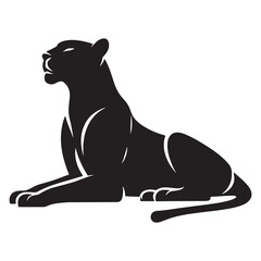 a silhouette of a panther vector art illustration © Dipok