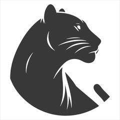 a silhouette of a panther vector art illustration