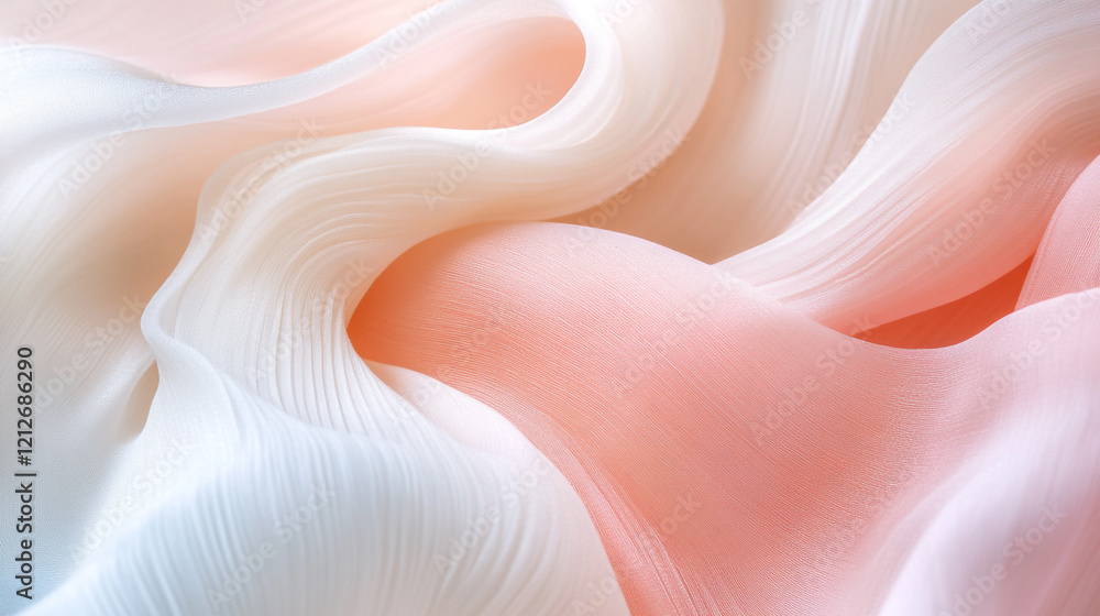 Poster soft flowing fabric with pastel colors creating a serene and elegant atmosphere