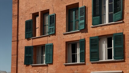 Fototapeta premium desk of free space and window background. Generative AI