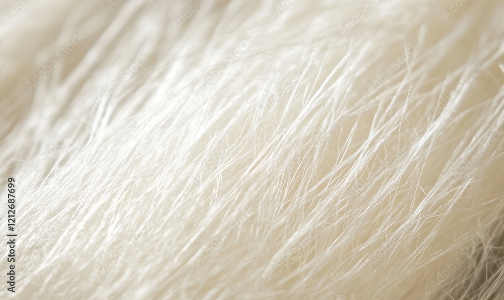 Poster close-up of white viscose threads macro texture