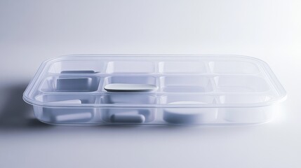 Clear Plastic Container with Sections for Storage