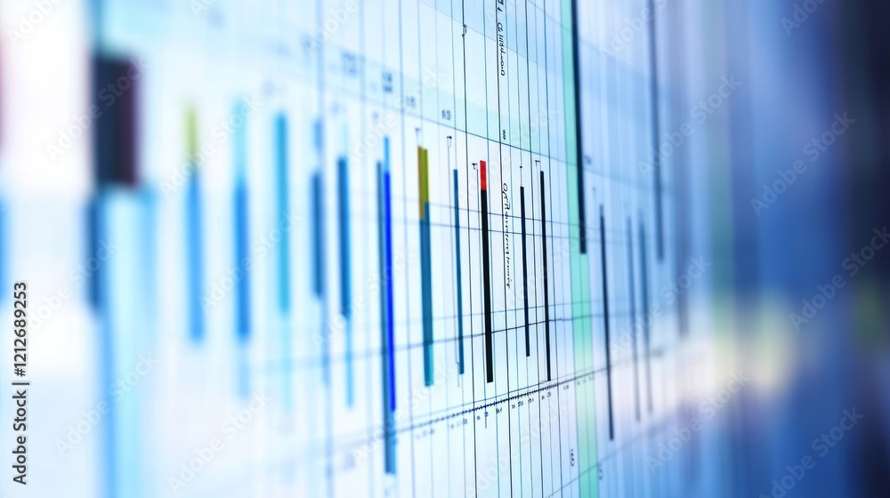 Poster Colorful Bar Graph Data Display Showing Financial Information