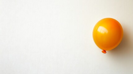 A clean composition of one yellow balloon isolated on a white background, creating a simple and modern look