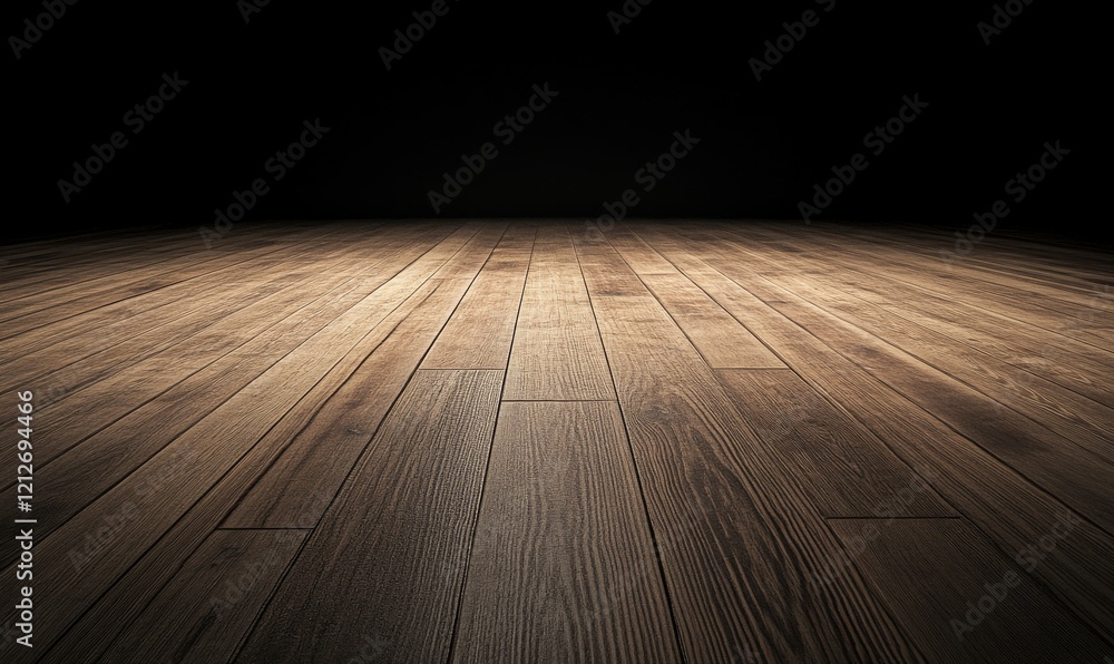 Poster close-up of a wooden floor in an empty flat highlighting the texture and grain, empty room, empty sp