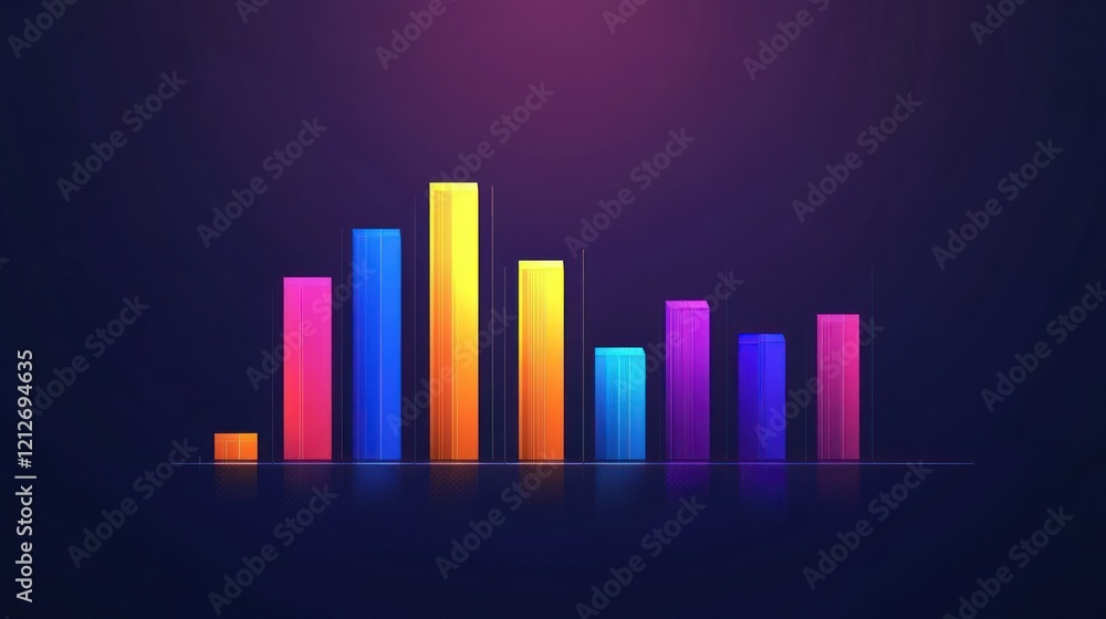 Poster Colorful Bar Graph Data Visualization Display