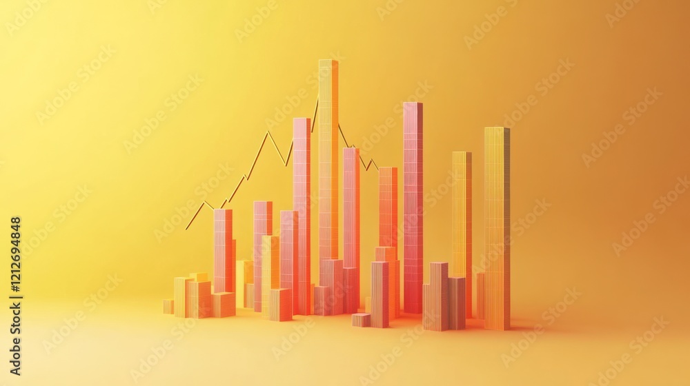 Poster abstract graphic representing growth and data trends