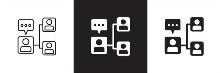 Business online meeting icon. Project conference icons. Icon suitable for symbol of online video conference, briefing, seminar, plan explanation, presenting, presenter. Vector illustration