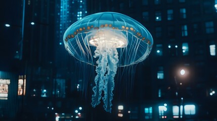 Jellyfish Floating Underwater
