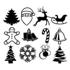 christmas icons set