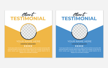 Modern clean clients testimonial or client feedback review design with organic shape