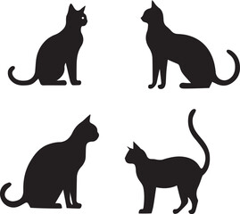 a Cat silhouette vector with white background eps
