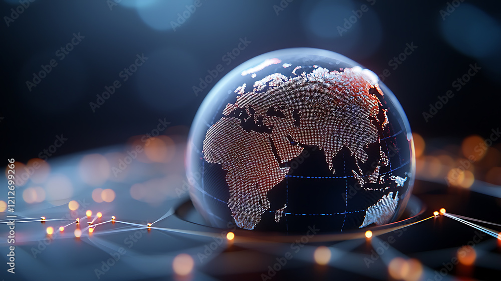 Aufkleber global digital connectivity exploring interconnected pathways for communication in a high-tech envir