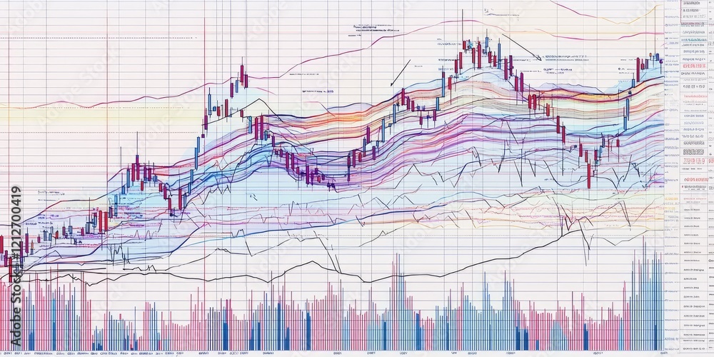 Aufkleber Detailed chart illustrating currency exchange trends with vibrant sections and clear data points, for a professional visualization.
