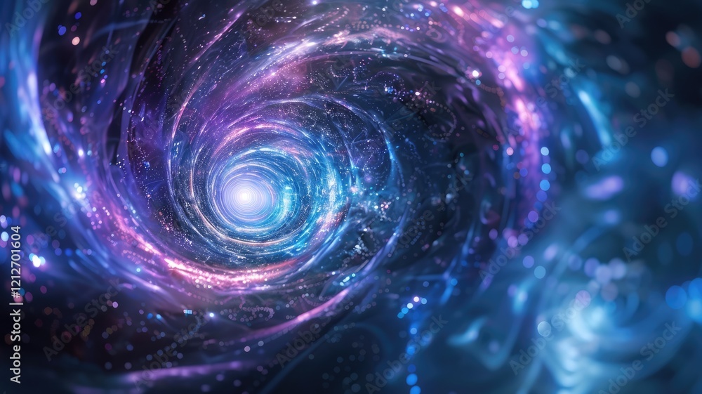 Poster this vivid abstract image showcases a cosmic vortex, blending colors and light to represent concepts