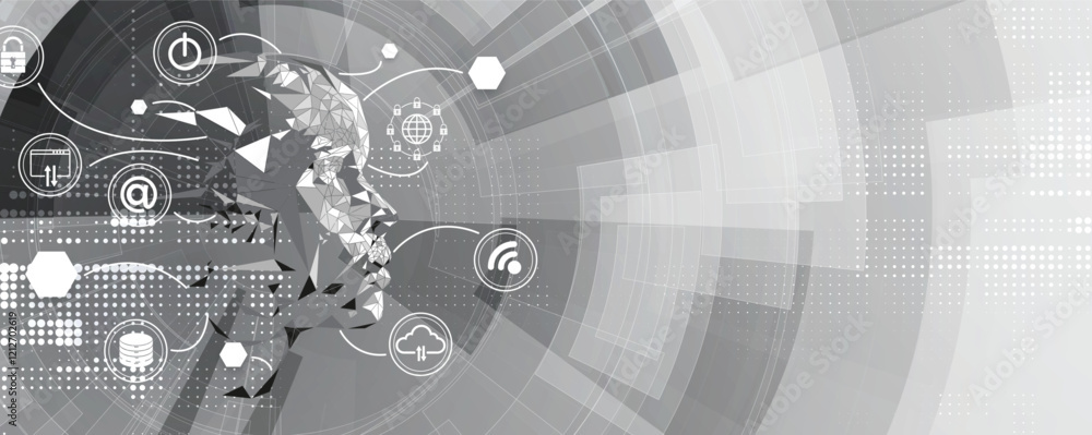 Fototapete machine learning and artificial intelligence technology at work. digital neural connections